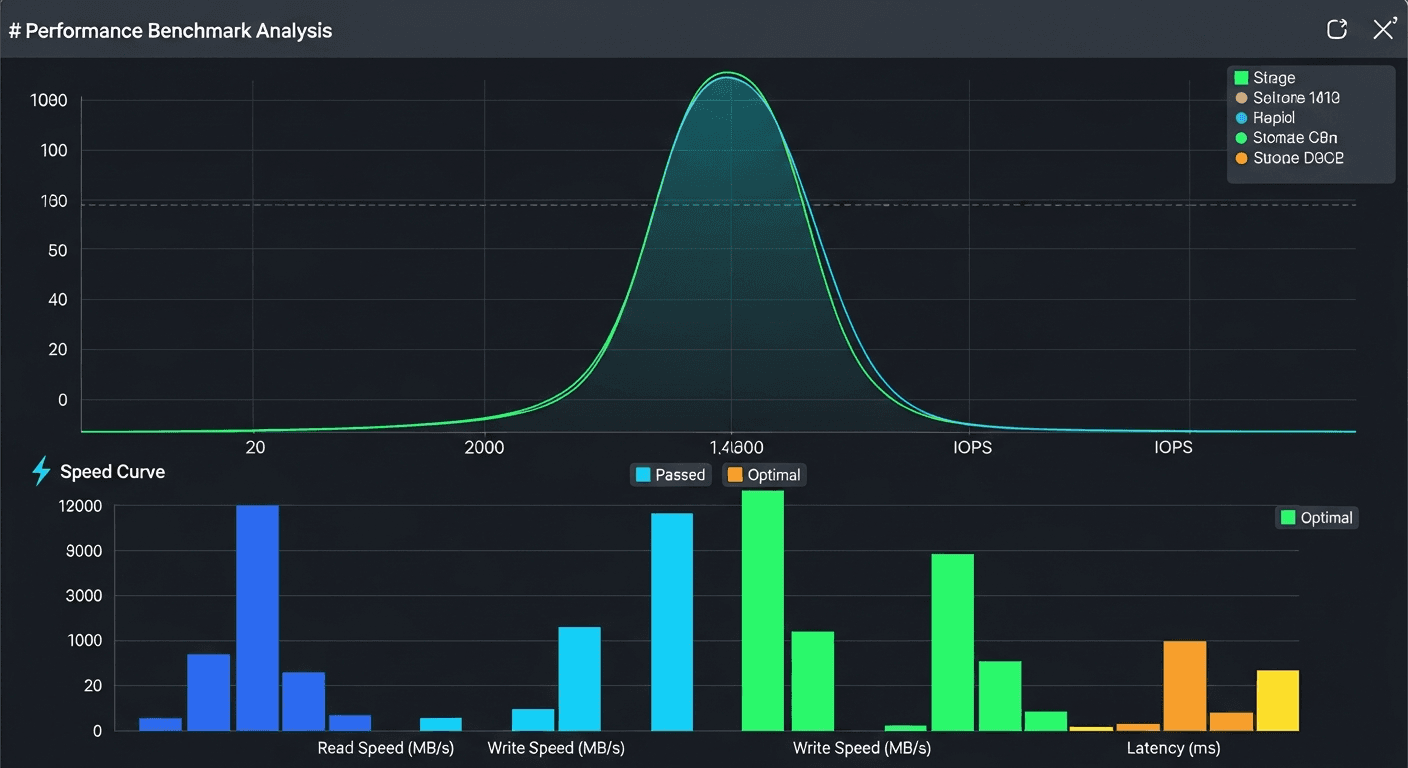 Graphique des performances soutenues des 4 SSD