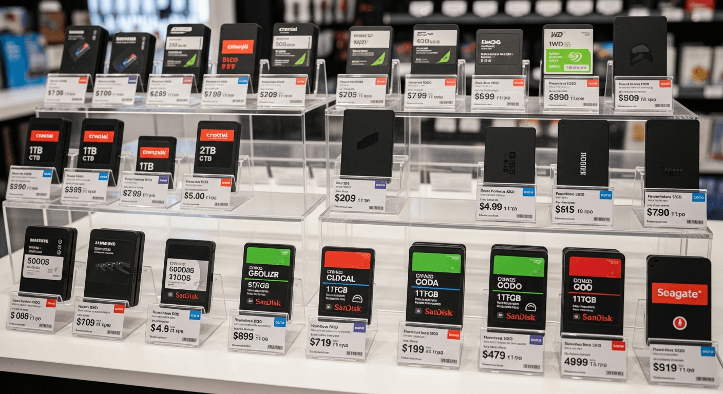 Tableau récapitulatif des prix des SSD externes