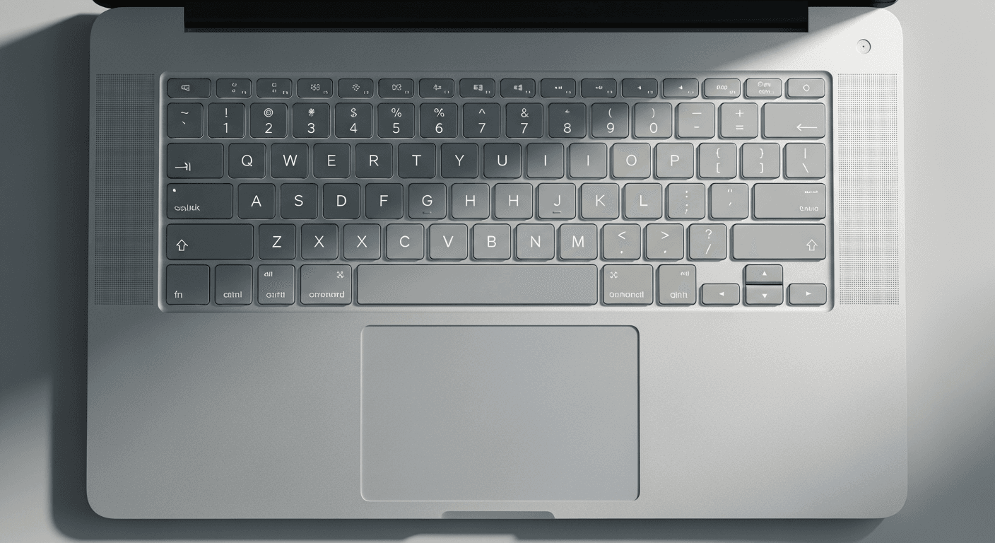 Lenovo IdeaPad 5 2025 posé sur un bureau avec clavier et pavé tactile visibles